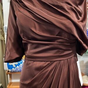Elegant melted chocolate satin Women's gown. Sz 12